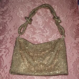 Gold Sparkly Beaded Women's Bag